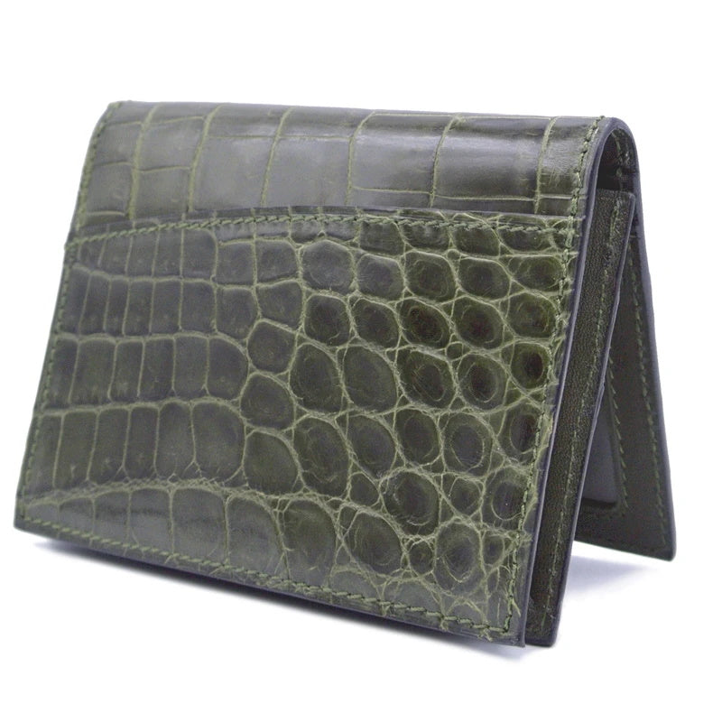Gracen Nile Crocodile Card Case Green