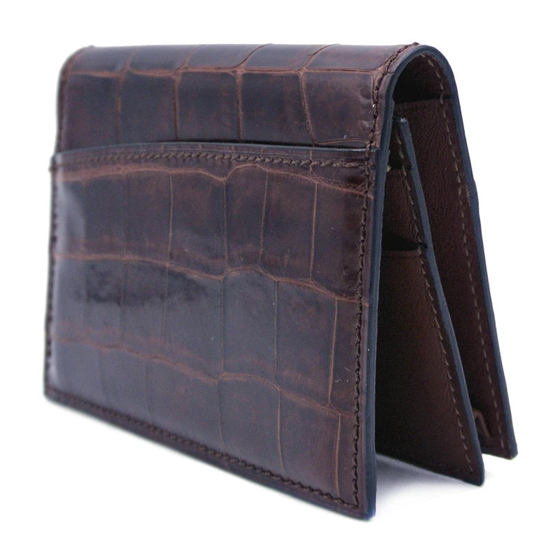 Gracen Nile Crocodile Card Case Nicotine