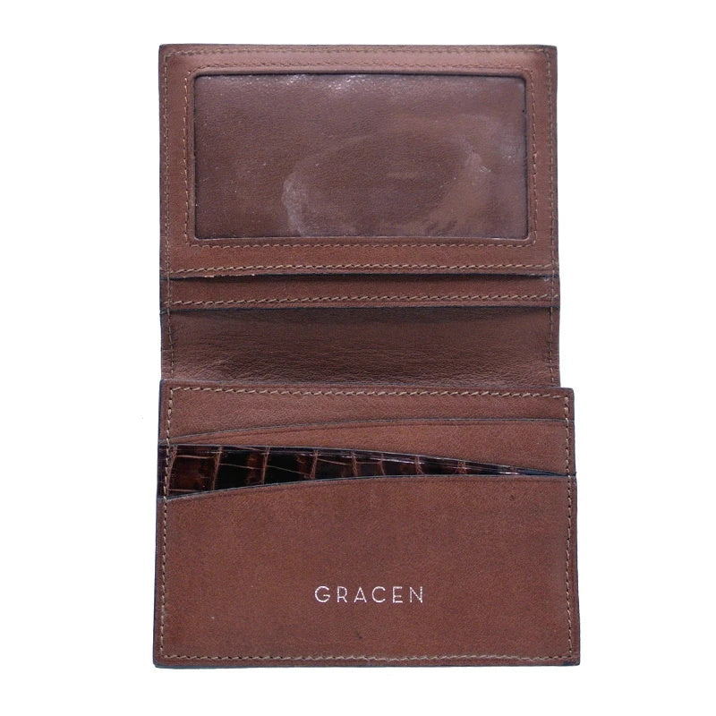 Gracen Nile Crocodile Card Case Nicotine