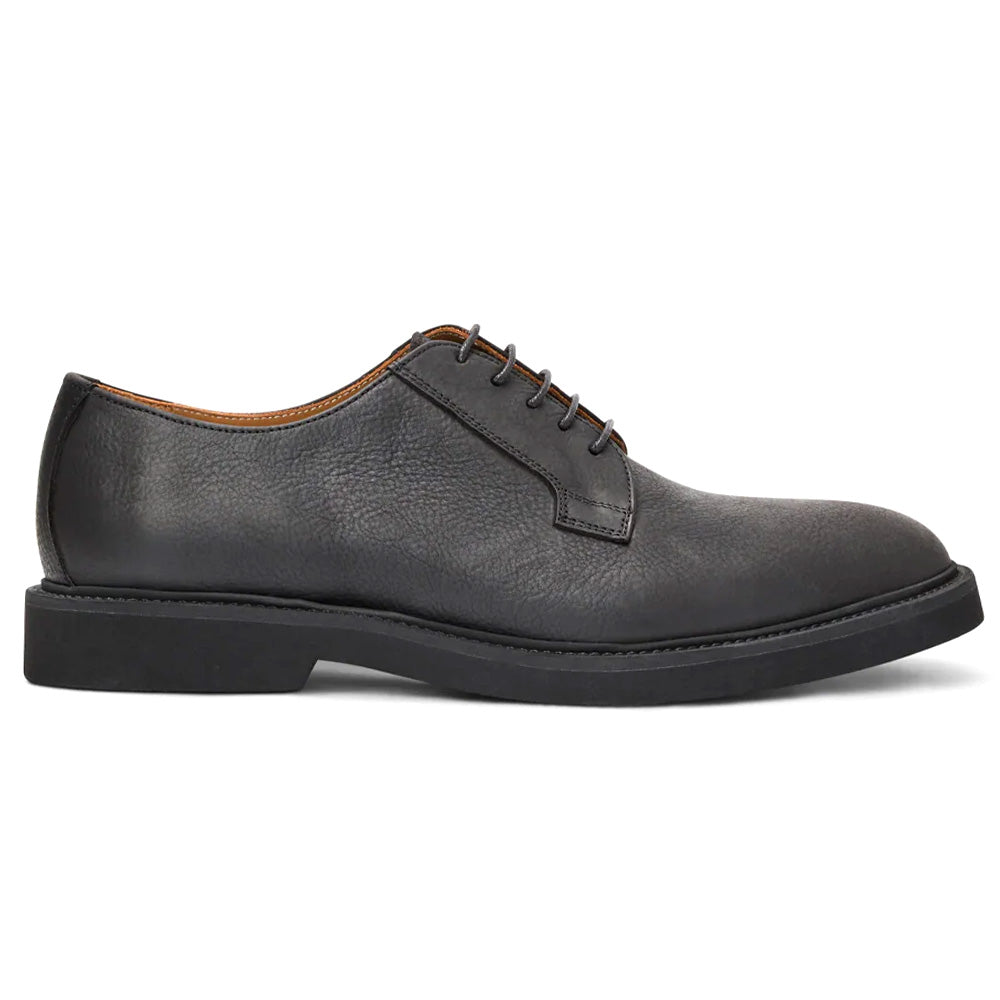 Aquatalia Grayson Tumbled Leather Plain Toe Derby Black