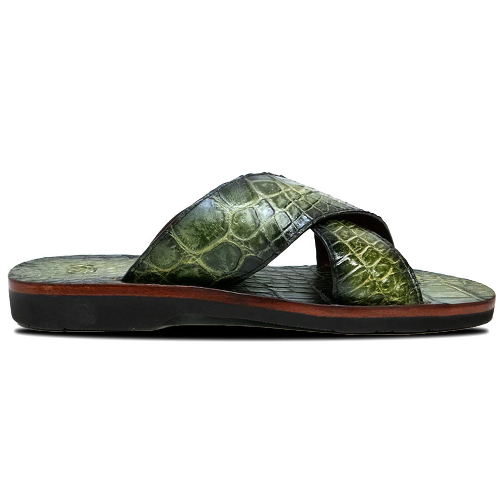 Marco Di Milano Elios Alligator Sandals Green