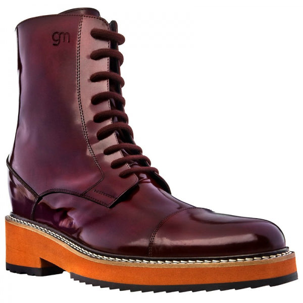 Guido Maggi Belfast Calfskin Boots Shiny Bordeaux Burnished
