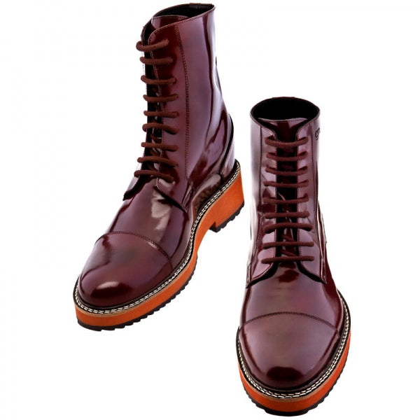 Guido Maggi Belfast Calfskin Boots Shiny Bordeaux Burnished