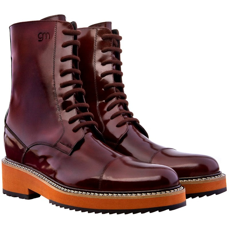 Guido Maggi Belfast Calfskin Boots Shiny Bordeaux Burnished
