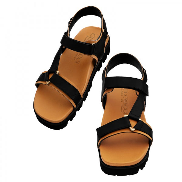 Guido Maggi Bora Bora Full Grain Sandals Black