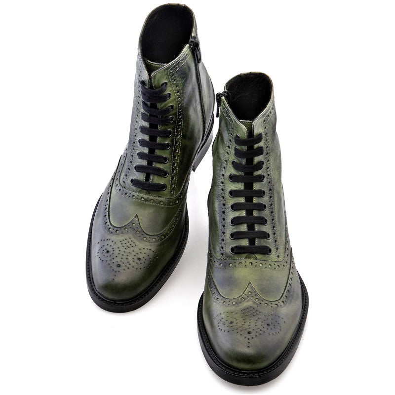 Guido Maggi Boston Full Grain Boots Green Burnished