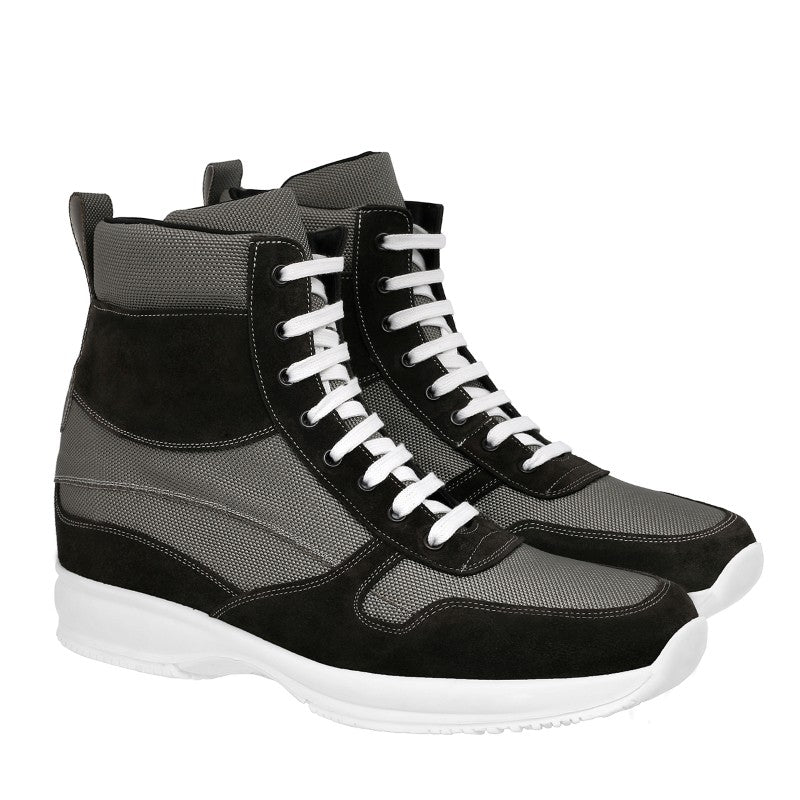 Guido Maggi Brisbane Suede Calf Leather Shoes Grey and Black