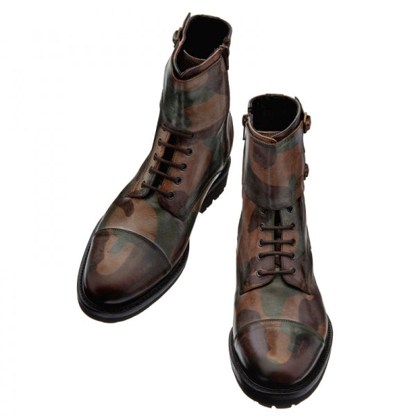 Guido Maggi Camouflage Full Grain Vegetable Tanned Leather Boots Camouflage