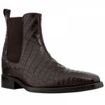 Guido Maggi Cape Town Baby Crocodile Leather Boots Dark Brown