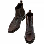 Guido Maggi Cape Town Baby Crocodile Leather Boots Dark Brown
