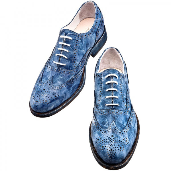 Guido Maggi Cezanne Hand Painted Full Grain Shoes Blue