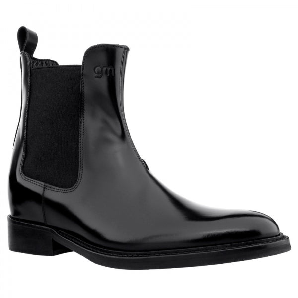 Guido Maggi Chelsea Black Calfskin Boots Shiny Black