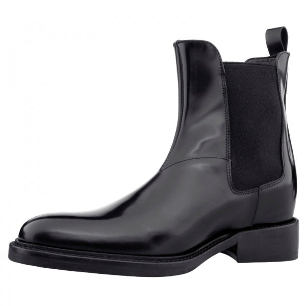 Guido Maggi Chelsea Black Calfskin Boots Shiny Black