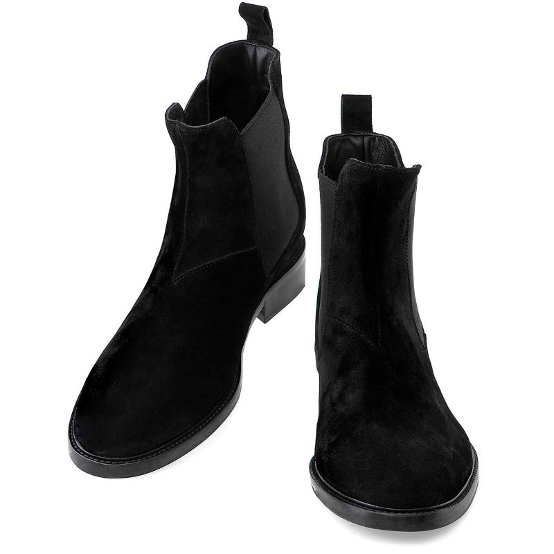Guido Maggi Chelsea Calf Leather Boots Black Suede