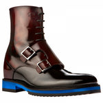 Guido Maggi Dublin Calfskin Boots Shiny Bordeaux and Black