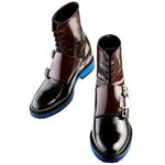 Guido Maggi Dublin Calfskin Boots Shiny Bordeaux and Black