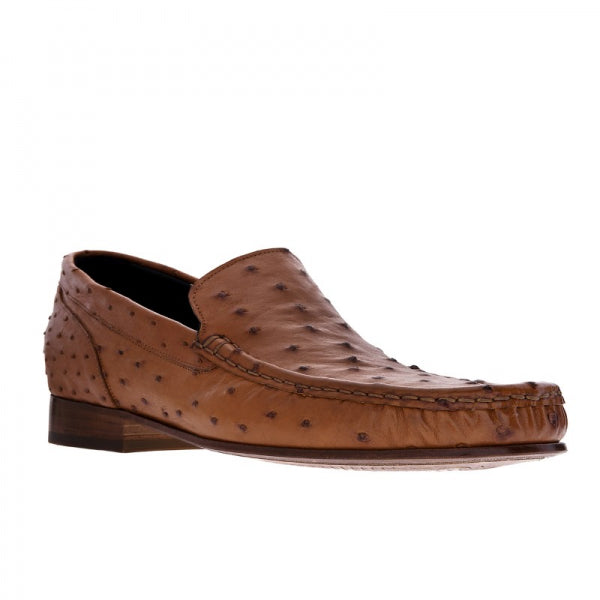 Guido Maggi Durban South African Ostrich Leather Shoes Chocolate