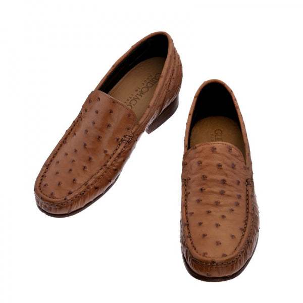 Guido Maggi Durban South African Ostrich Leather Shoes Chocolate