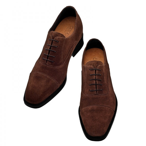 Guido Maggi Liverpool Suede Calf Leather Shoes Dark Brown