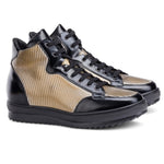 Guido Maggi Long Island Cut Leather Shoes Grey-gold and Black