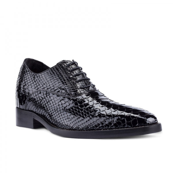 Guido Maggi Madagascar Python Patent Leather Shoes Black