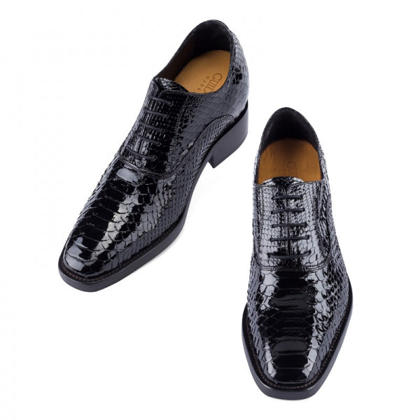 Guido Maggi Madagascar Python Patent Leather Shoes Black