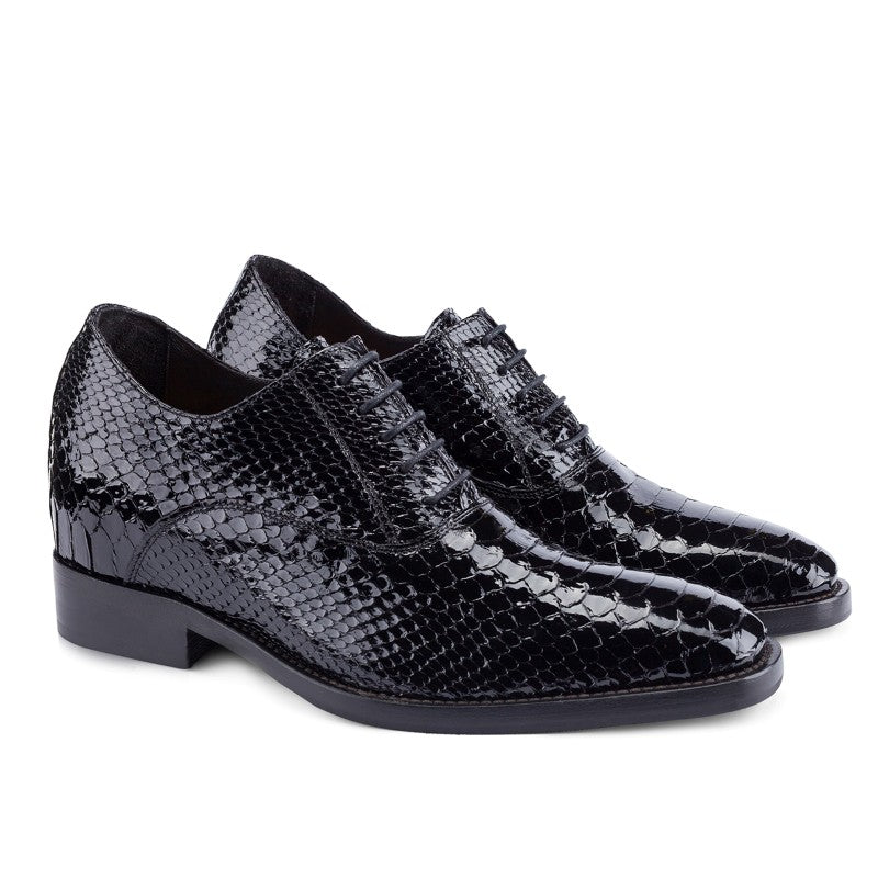 Guido Maggi Madagascar Python Patent Leather Shoes Black