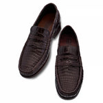 Guido Maggi Monte Carlo Baby Crocodile Leather Shoes Dark Brown