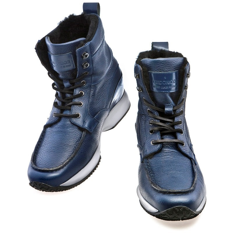 Guido Maggi Moscow Full Grain Shoes Blue Textured