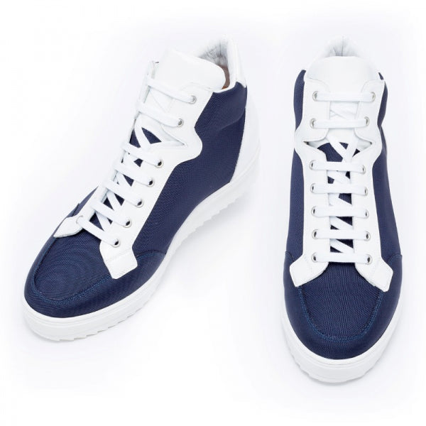 Guido Maggi Mykonos Technical Fabric Shoes Navy Blue and Shiny White