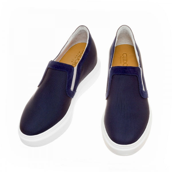 Guido Maggi New Zealand Calf Leather Shoes Navy Blue Suede