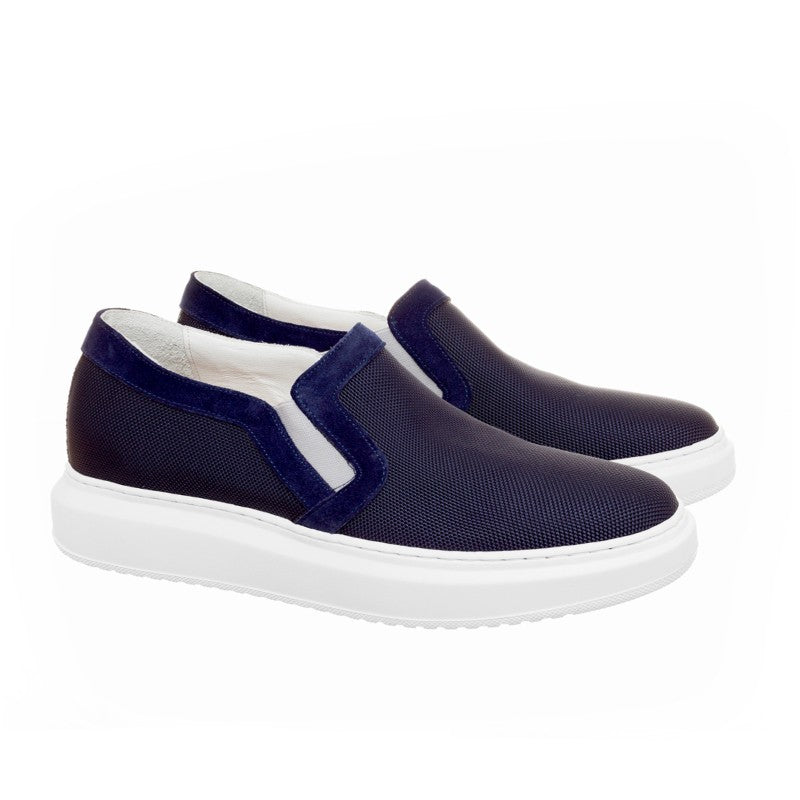 Guido Maggi New Zealand Calf Leather Shoes Navy Blue Suede