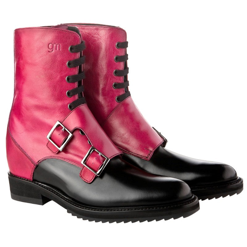 Guido Maggi Osaka Calf Skin Boots Shiny Fuchsia and Black