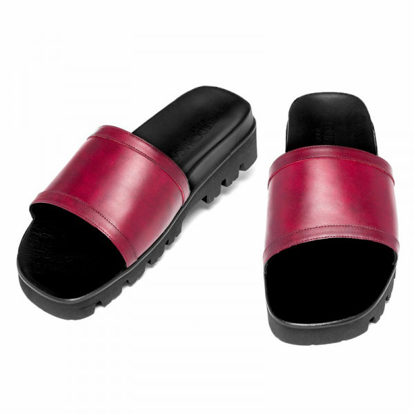 Guido Maggi Panarea Full Grain Sandals Burgundy