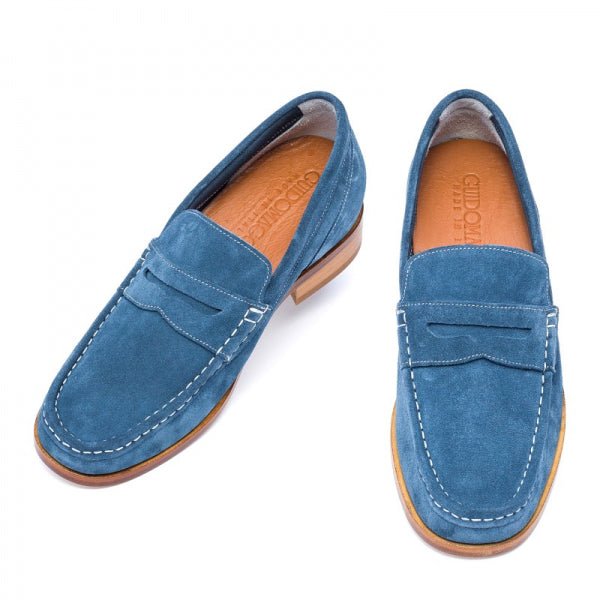 Guido Maggi Peru Calf Leather Shoes Blue Suede