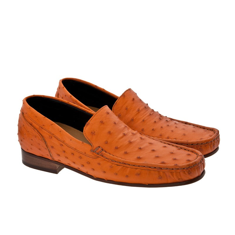 Guido Maggi Port Elizabeth South African Ostrich Leather Shoes Brown
