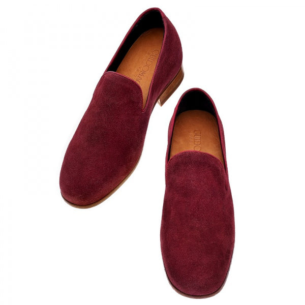 Guido Maggi Porto Cervo Calf Leather Shoes Burgundy Suede
