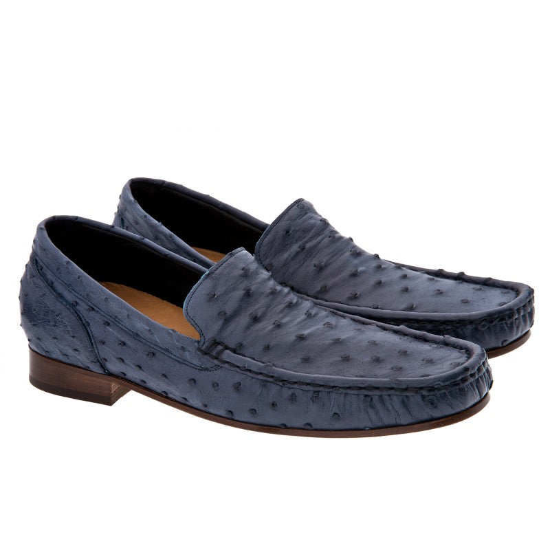 Guido Maggi Pretoria South African Ostrich Leather Shoes Blue