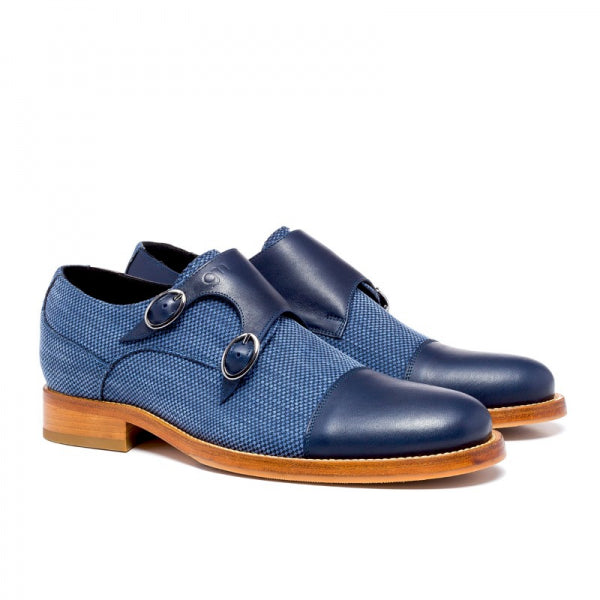 Guido Maggi Seville Calf Leather Shoes Blue Délavé Suede