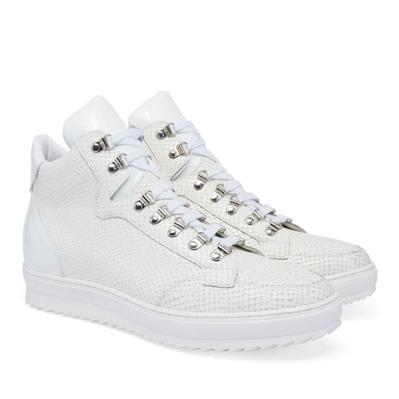 Guido Maggi Spring Street Python Skin Shoes Glossy White