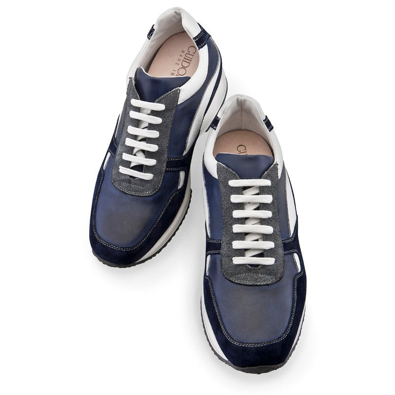 Guido Maggi Sydney Full Grain Shoes Blue Suede Burnished