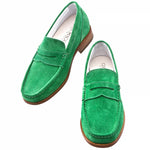 Guido Maggi Varadero Calf Leather Shoes Green Suede
