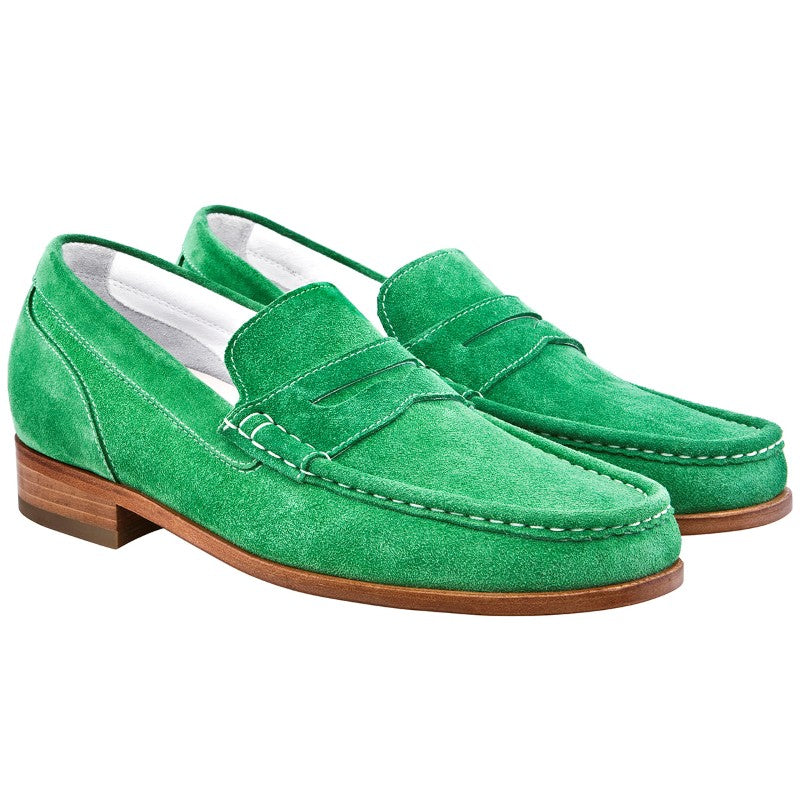 Guido Maggi Varadero Calf Leather Shoes Green Suede