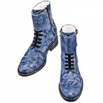 Guido Maggi Van Gogh Hand Painted Full Grain Boots Blue