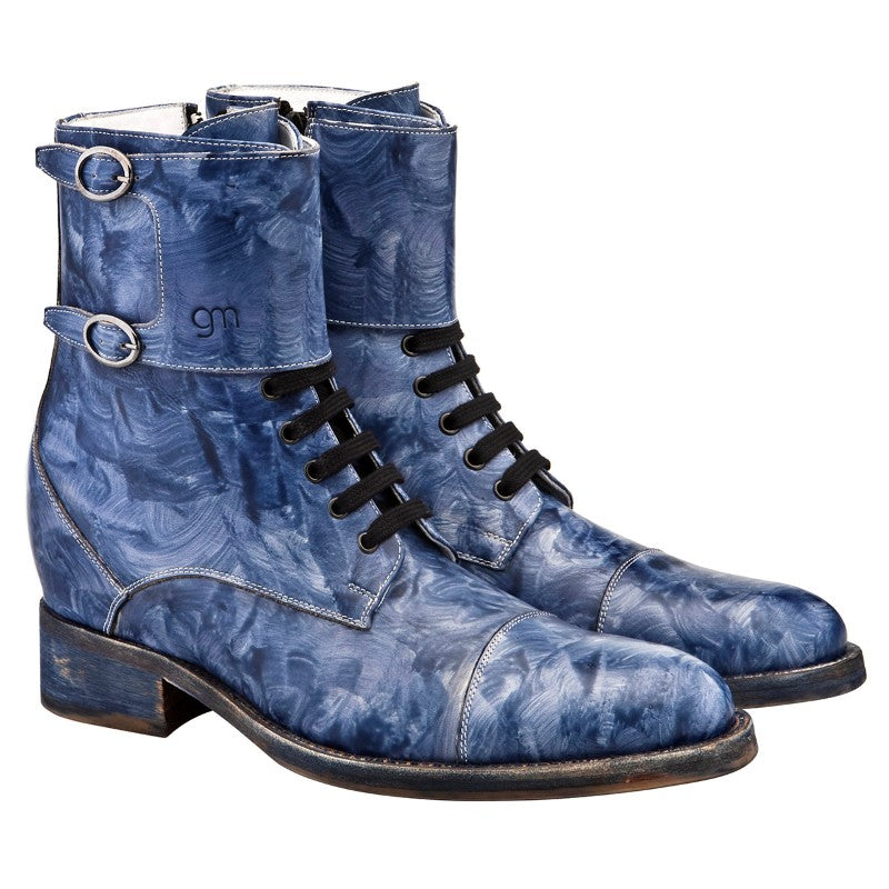 Guido Maggi Van Gogh Hand Painted Full Grain Boots Blue