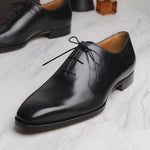 Paul Stuart Gusto Wholecut Lace-Up Shoes Black