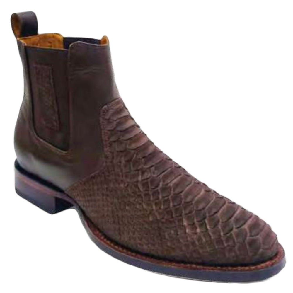 Los Altos H69BV Python Ankle Roper Boots Brown