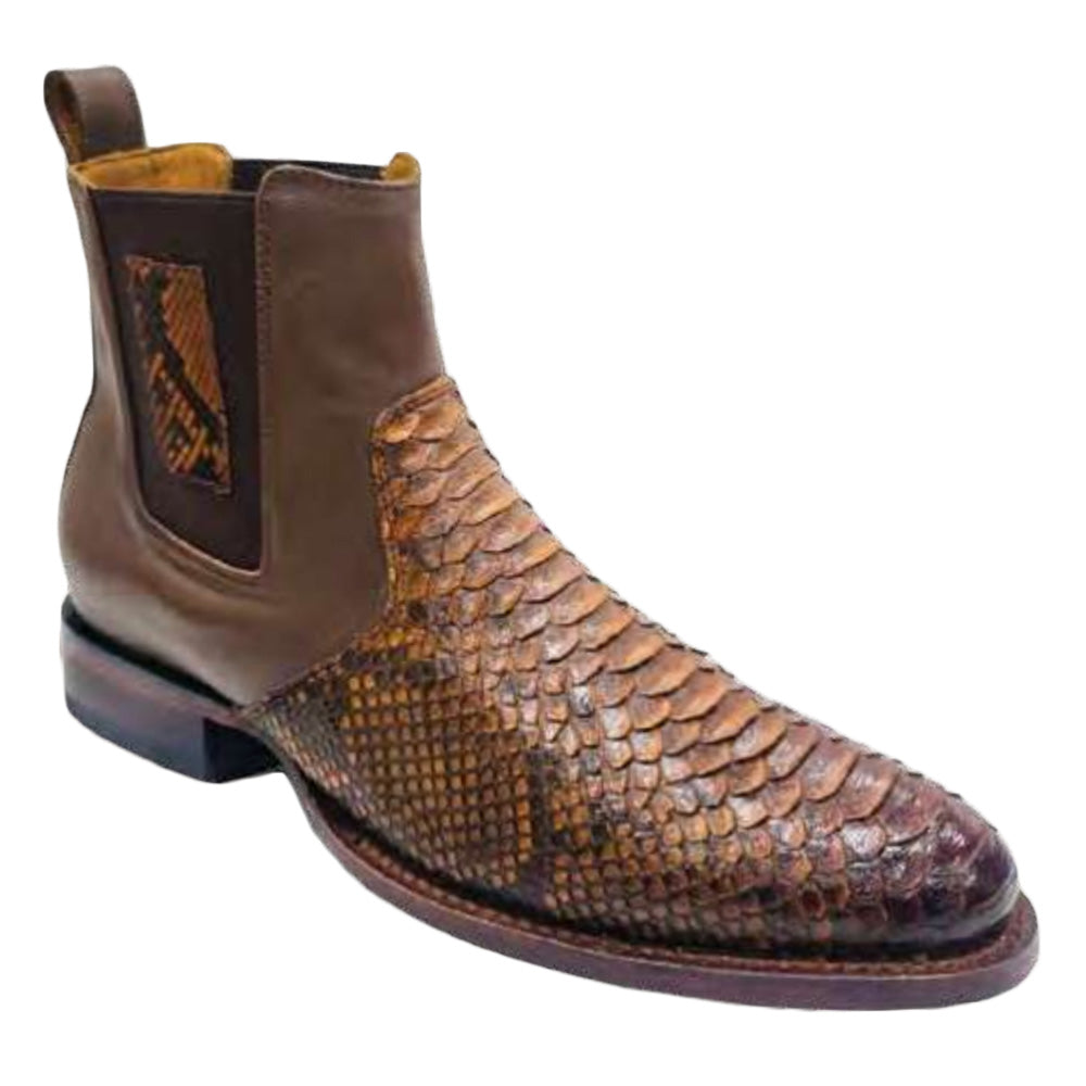 Los Altos H69BV Python Ankle Roper Boots Porto Faded Brown