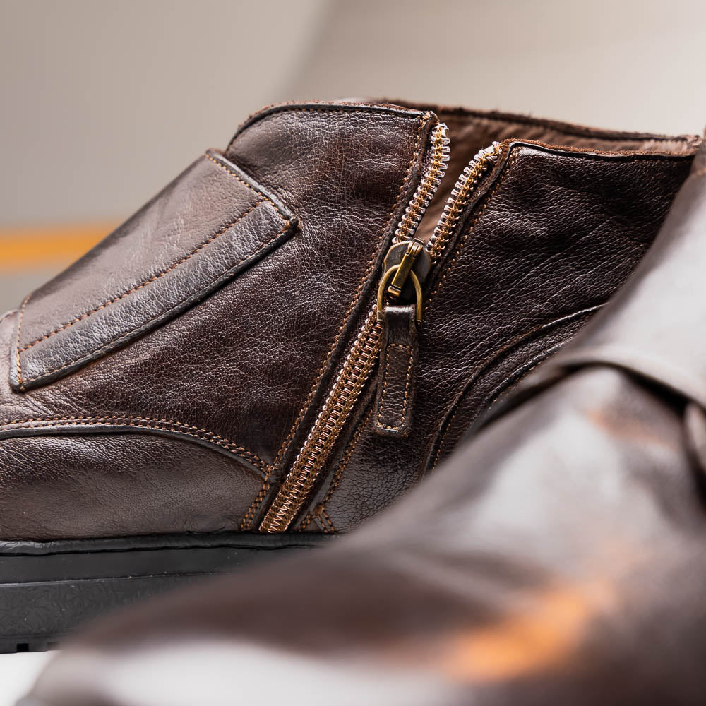 Calzoleria Toscana H884 Buffalo Double Monk Sneakers Dark Brown