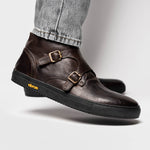 Calzoleria Toscana H884 Buffalo Double Monk Sneakers Dark Brown